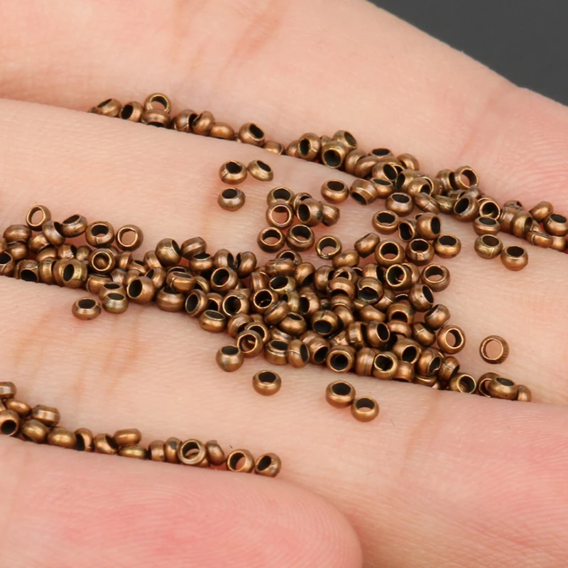 1000pcs Gold Plated Copper Crimp Beads, 2.5mm