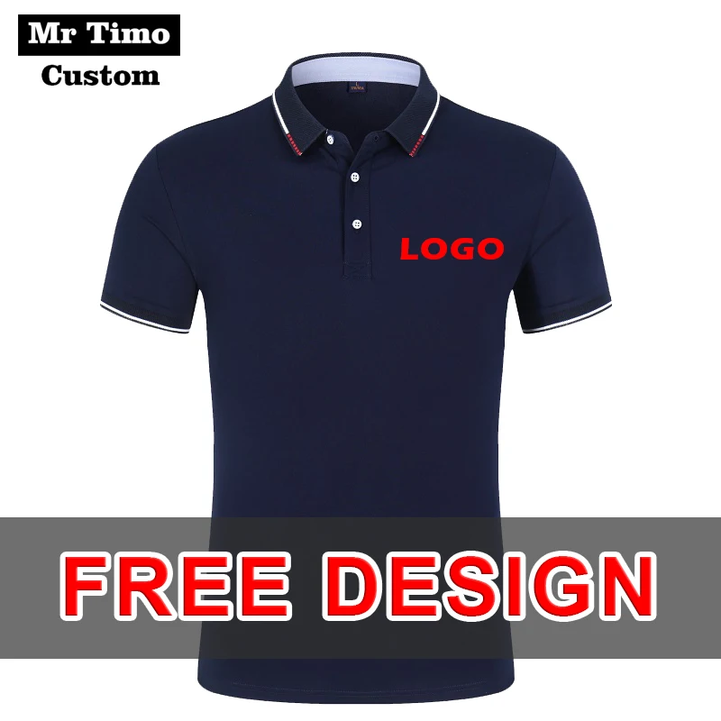 High-End Cotton Custom Short-Sleeved Group Design Custom Embroidery Men And Women Casual Polo Shirt Print