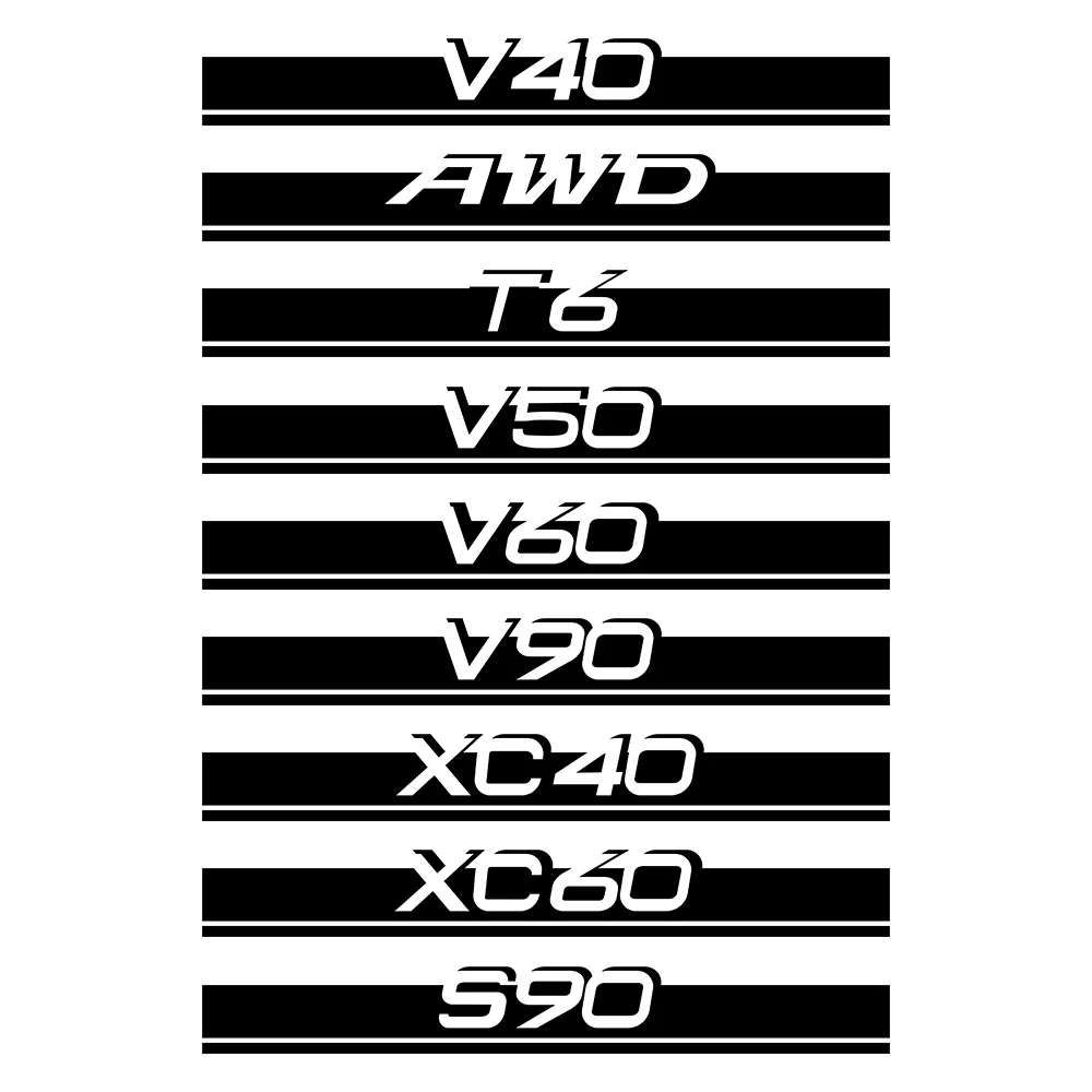 For Volvo S60 V40 S80 XC70 XC90 AWD T6 V50 V60 V90 XC40 XC60 S90 C30 C70 V70 Car Hood Stickers Auto Bonnet Engine Accessories
