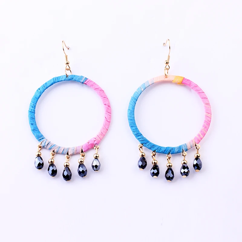 Fashion Crystal Charms Hoop Earrings Unique Statement Trendy Spring Colorful Hoops Earrings For Women Girls Jewelry Gifts 2020