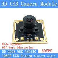 WDR 2MP H:95° Zero Distortion OTG UVC Webcam 30FPS USB Camera Module Backlight Shooting Wide Dynamic 1080P Linux Support Audio