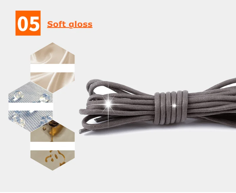 1 Paar Runde Schnürsenkel aus Leder, Wasserdichte Schnürsenkel aus Gewachster Baumwolle, Solide Polyester-Baumwoll-Schnürsenkel, Unisex Freizeitschnürsenkel – Detail 7