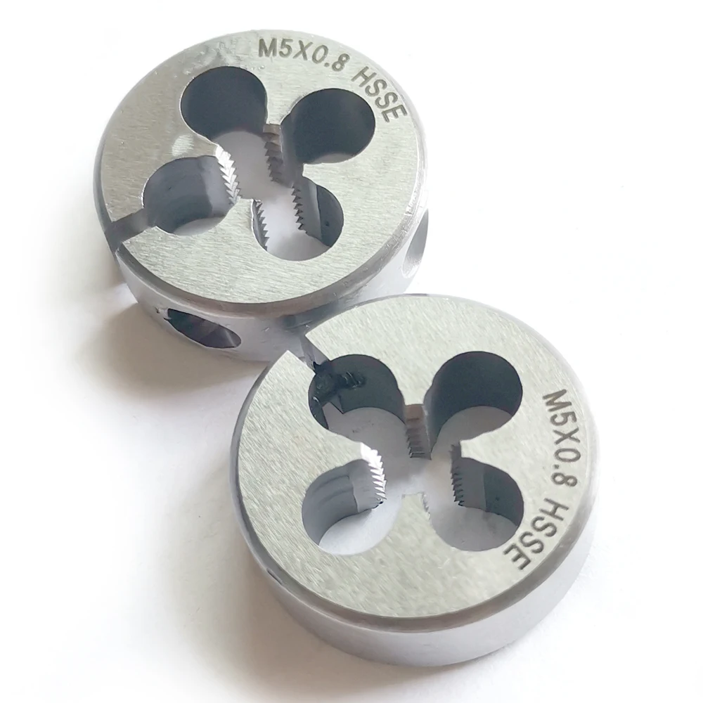 Hrse-troqueles ajustables de corte dividido redondo, rosca métrica, M1, M1.1, M1.2, M1.3, M1.4, M1.5, M1.6, M1.7, M1.8, para acero inoxidable