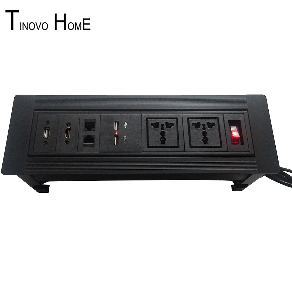 Desktop Socket / Aluminum Alloy Panel / Office Conference Socket Universal Power Supply  Usb Network  Socket