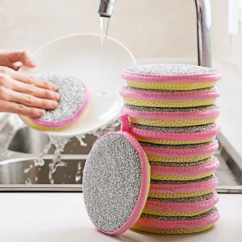 10/5/3Pcs Double Side Dishwashing Sponge Pan Pot Dish Wash Sponges Household Cleaning Tools Kitchen Tableware Dish Washing Brush