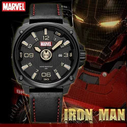 Marvel For Mens Watches Avengers Captain America Spider Iron Man Clock Male Steel Quartz WristWatches New Date Relogio Masculino