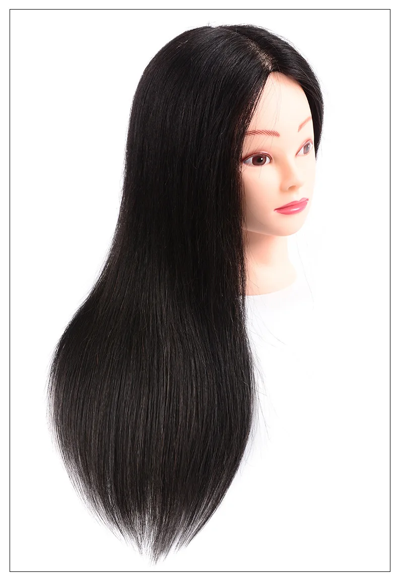 Model Head 100% Real Hair Apprentice Practice Hand Barber Shop Doll Head Dummy Hair Style Can Be Perm Dyed And Blown