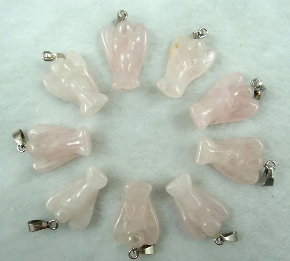 

Natural Stone Quartz Crystal Turquoises Opal Tiger Eye Angel Pendant for DIY Jewelry Making Necklace Accessories12pcs