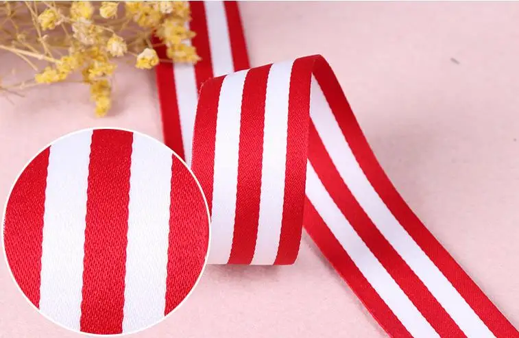 Red White Black Christmas Bow Ribbon Stripes 4Yard Candy Cane Garland Gifts Wrapping Wreaths Bows Sewing Accessories Decor F04