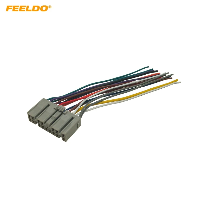 

FEELDO Car Audio 16Pin Wire Cable Plug Into Factory Radio DIN Female Wiring Harness for Isuzu Power Stereo Wiring Adapter