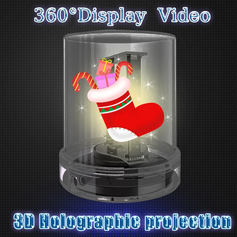 3D Hologram Fan 360° Degree Views LED Advertising Projector Display Air Display with acrylic cover Desktop Holographic