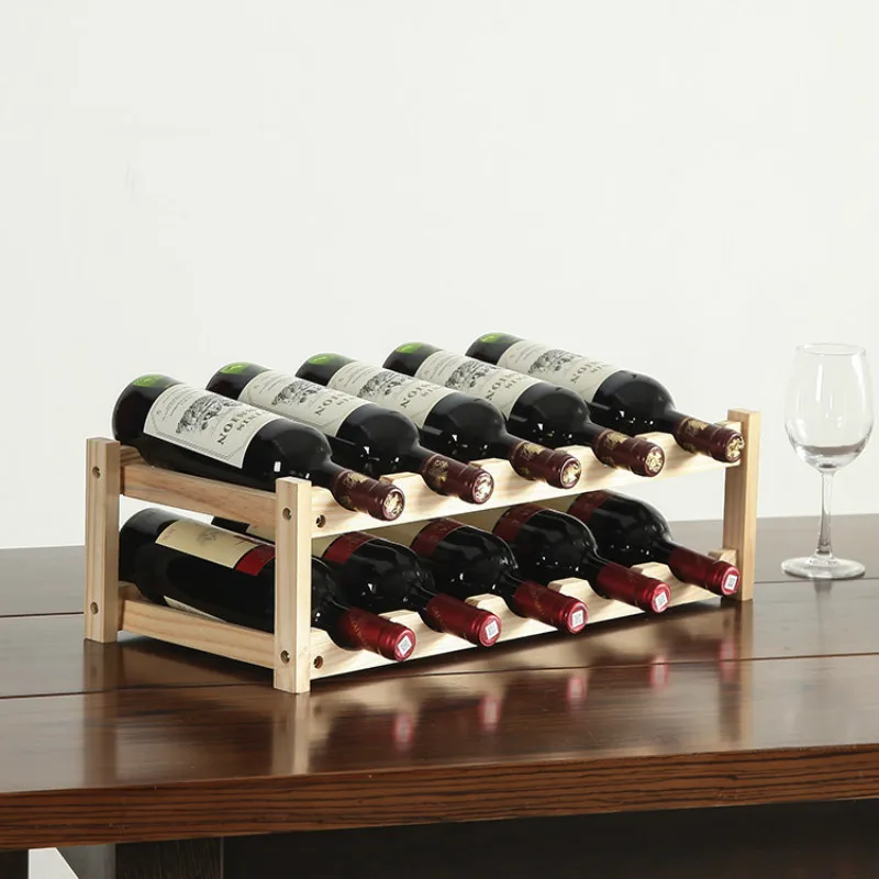 

Wine Holder Home Creative Wine Rack Solid Wood Champagne Wijnrek Wine Holder Bar Whisky Bottle Rack Shelf Botellero De Vino