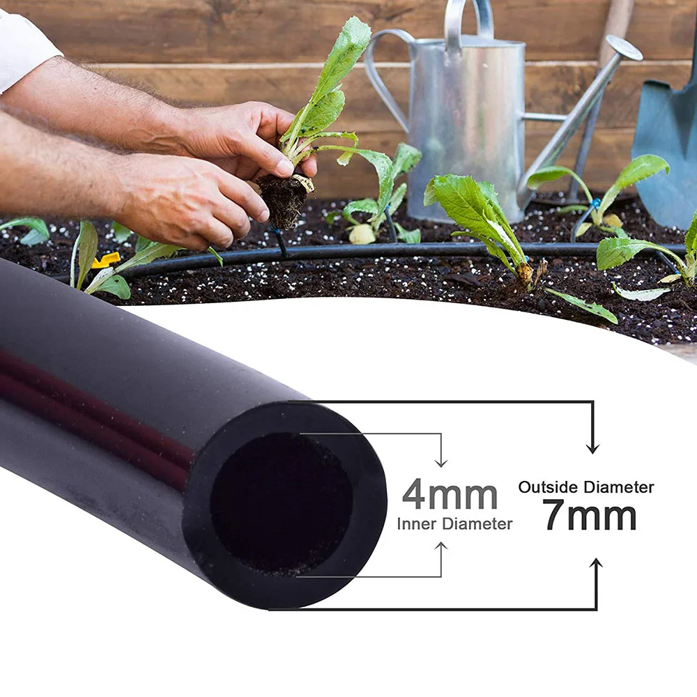 Garden Watering 4/7mm Hose PVC Micro Irrigation Pipe 1/4\'\' Tubing Irrigation Drip System Sprinkler Tube for Greenhouse Bonsai