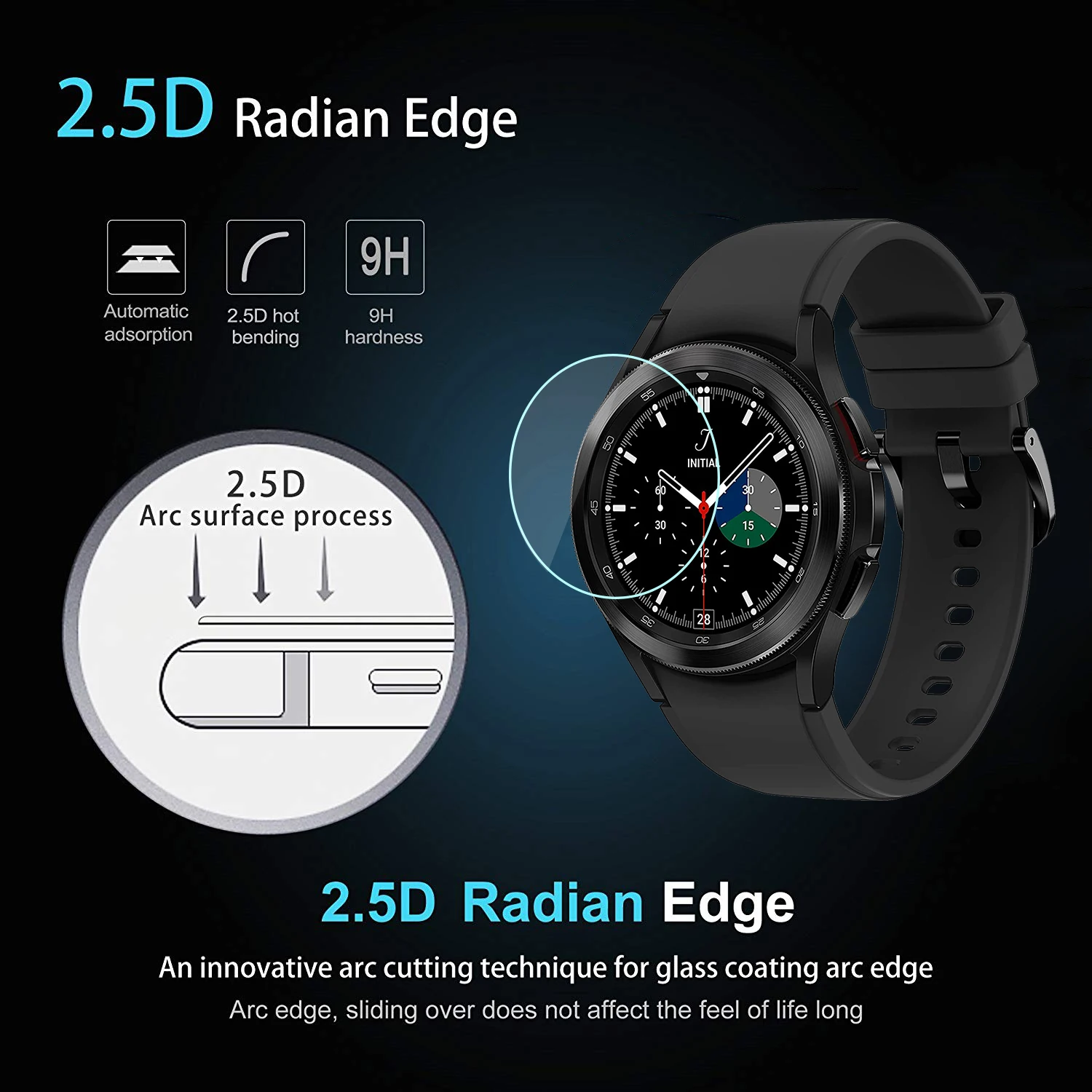 3 Gói Bảo Vệ Màn Hình Trong Cho SAMSUNG Galaxy Đồng Hồ 4 Classic 42Mm/46Mm Kính Cường Lực Độ Cứng 9H chống Trầy Xước Chống Vỡ