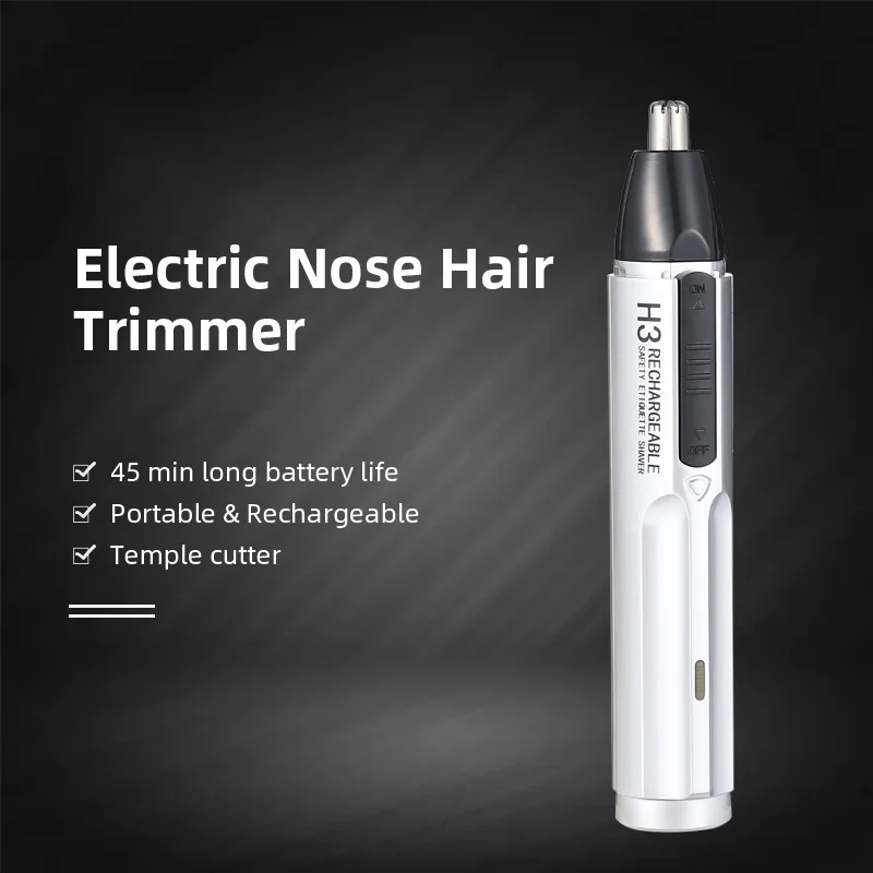 Recortador de pelo Facial 2 en 1, afeitadora portátil de bajo ruido, resistente al agua, cuchillas dobles de acero inoxidable