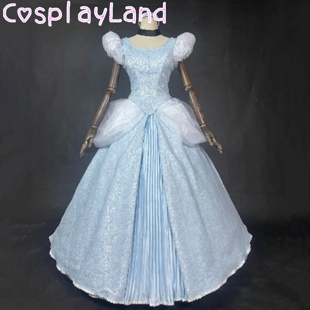 Women Fashion Princess Dress Halloween Cosplay Birthday Party Gift Costume Fancy Blue Ball Gown Dress Lace Up with Petticoat