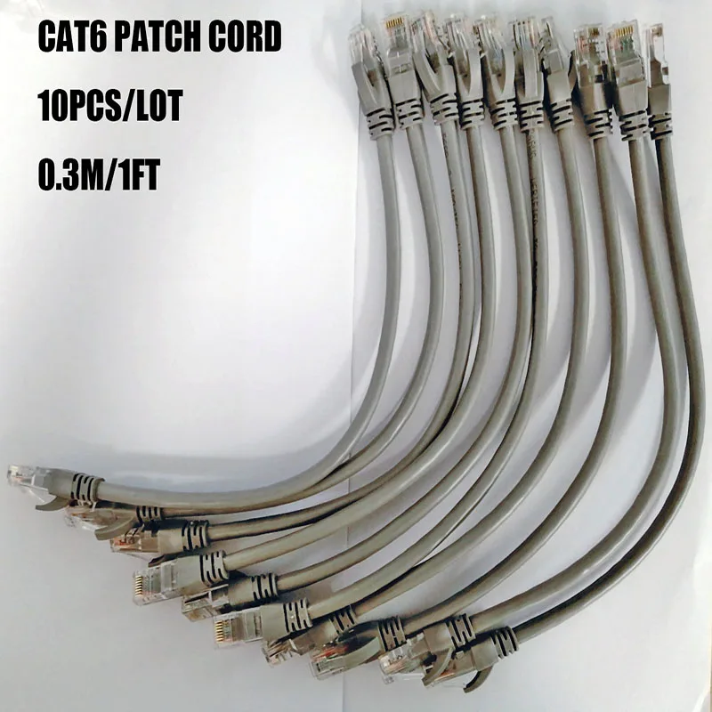 10pcs/lot  CAT6 UTP 50cm Network Cable  0.5FT Ethernet Cable 0.65FT Internet Cable 1FT Patch Cord 1.65FT Lan Cable