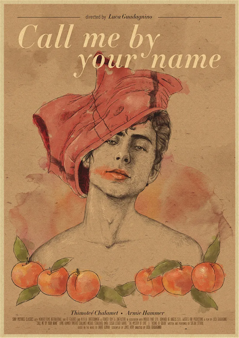 الفيلم الكلاسيكي اتصل بي باسمك كرافت ورقة المشارك غرفة نوم المعيشة أريكة جدار ديكور فني للمنزل صورة اللوحة الرجعية