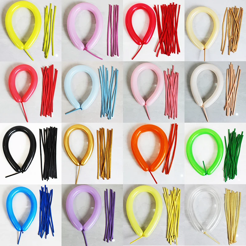 50/100/200pcs Long Marca Colour Latex Balloons 260Q thicken Magic balloon Tying Twisting Air Balls Globos Birthday Party Decor