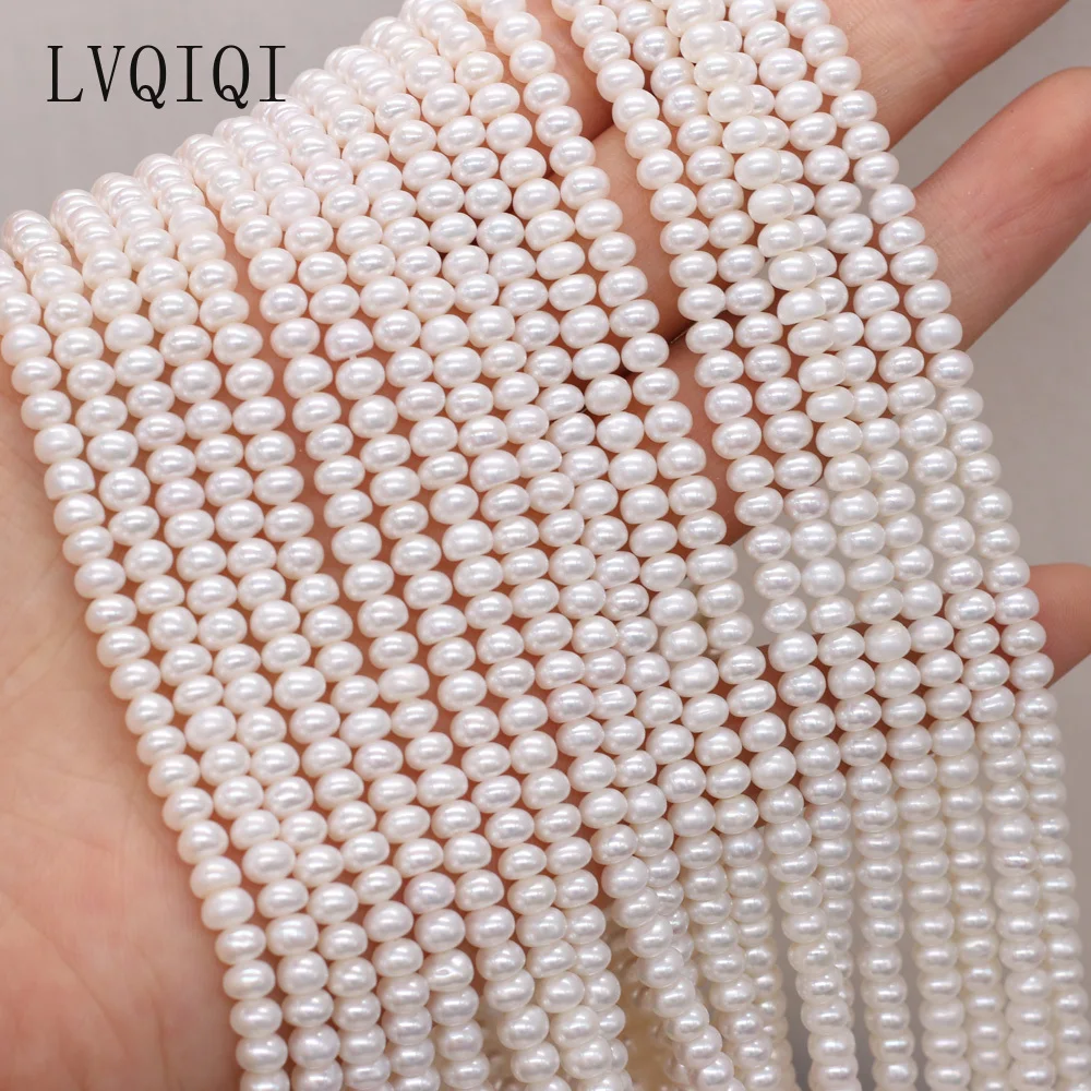 

Natural Freshwater Pearl Beads Flat Shape Spacer Exquisite Loose Bead For Jewelry Making DIY Necklace Bracelet Accessories 3-4mm