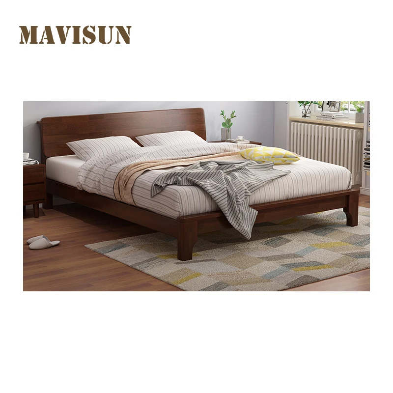 Cama de madera maciza para dormitorio, mueble de lujo, estilo nórdico moderno minimalista, de alta gama, 1,8 metros, almacenamiento doble, directo de fábrica