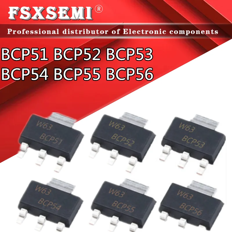 10pcs/lot BCP51 BCP52 BCP53 BCP54 BCP55 BCP56 SOT223 power transistor