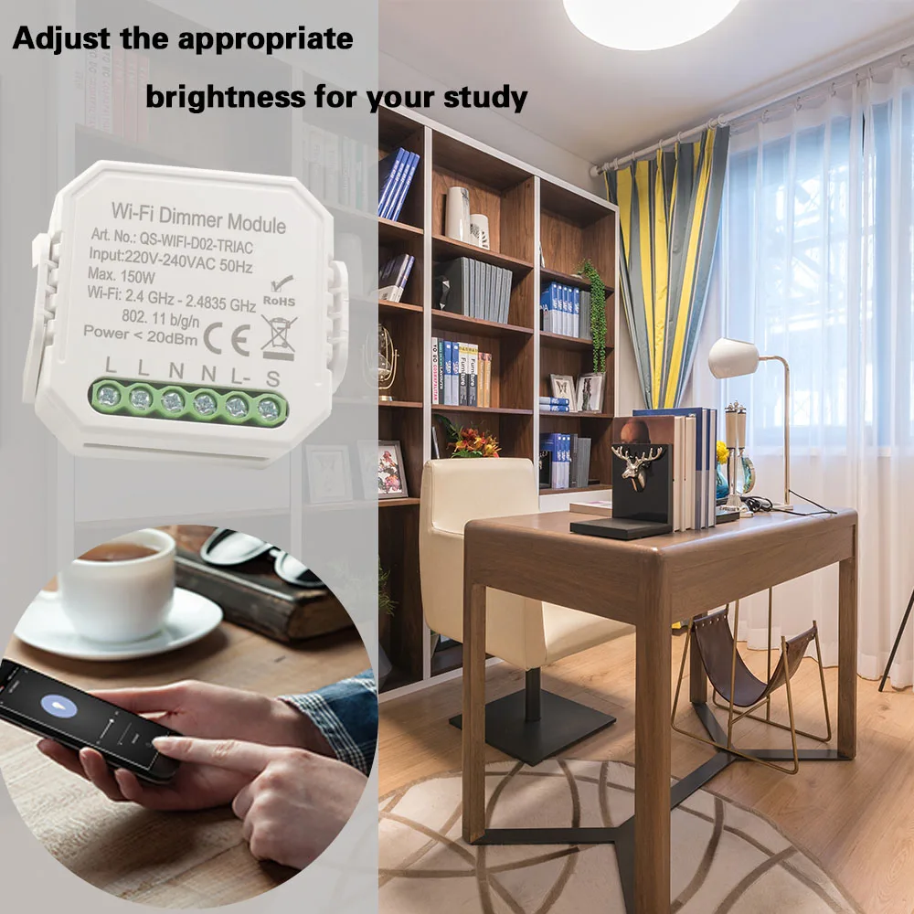 Smart Home Wifi Dimmer Switch Module 220V Mini Timer Switch Tuya Smart Life APP Remote Control Work with Alexa Google Home