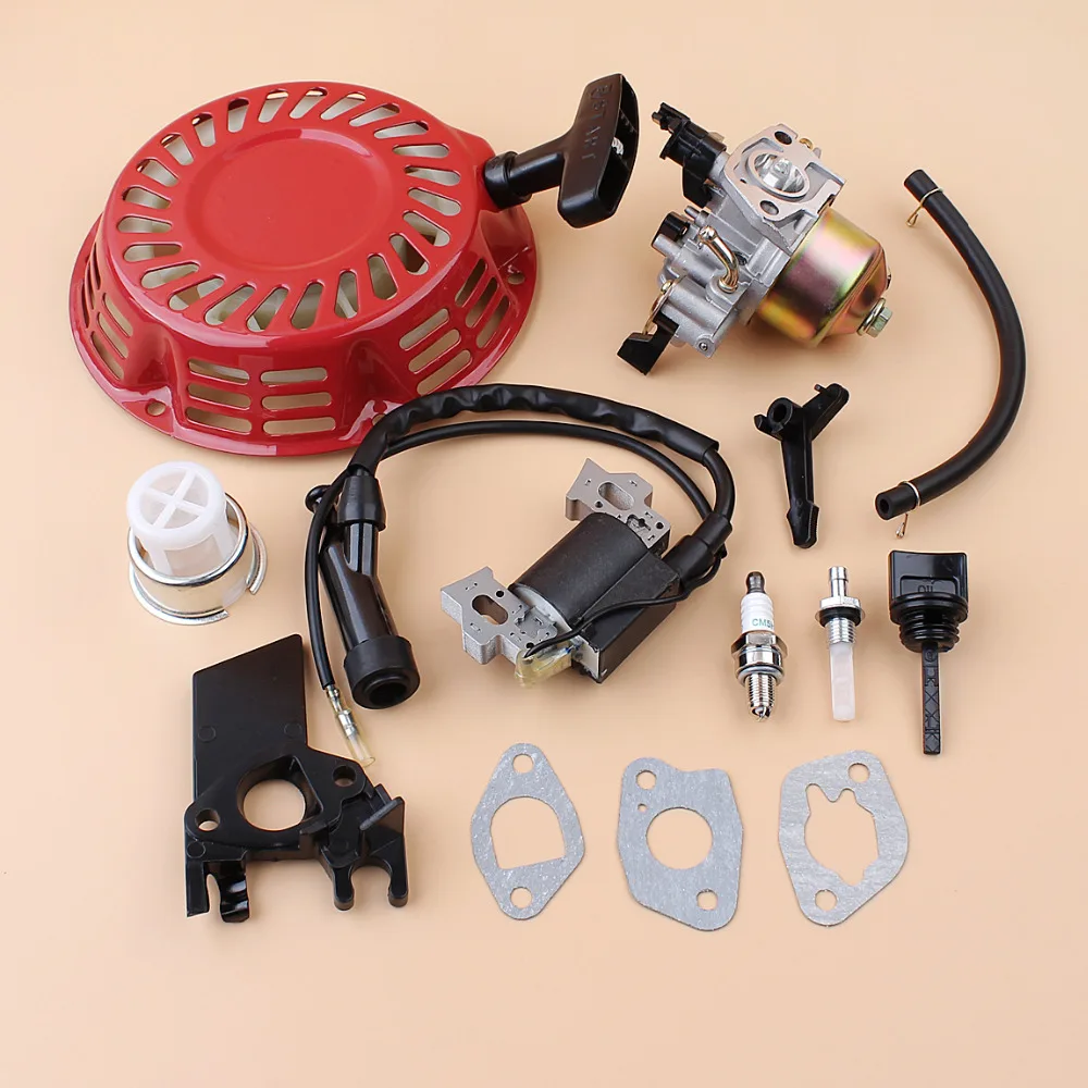 Aislador de carburador de arranque de retroceso, bobina de encendido, Kit de filtro de junta de combustible para recortadora de generador de motor de Gas Honda GX160 GX200 168F