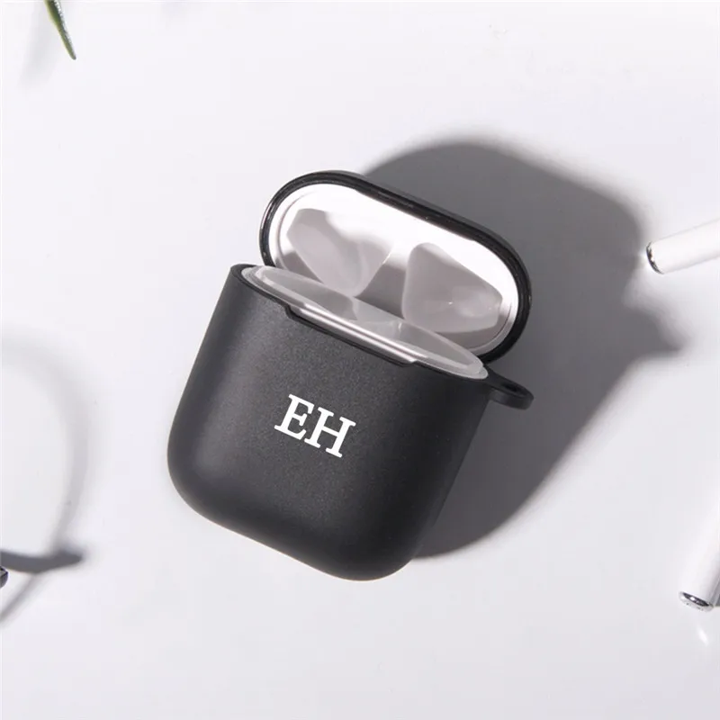 Customize Name Initials Letters Airpods 2 Case For Air Pod 1 Soft Silicone Luxury Cover Fundas Airpods Case Earphone Accessories