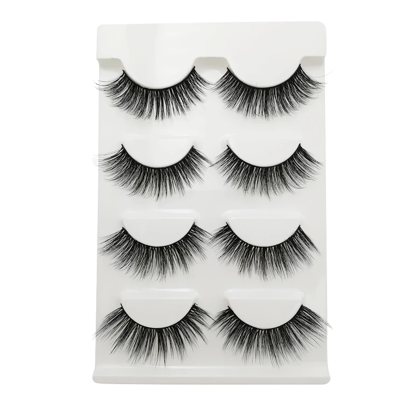 YSDO-Extensão dos Cílios Falsos, 3D Mink Lashes, Volume Suave, Natural, Longo, Faux Clis, Maquiagem, 3, 4 Pares