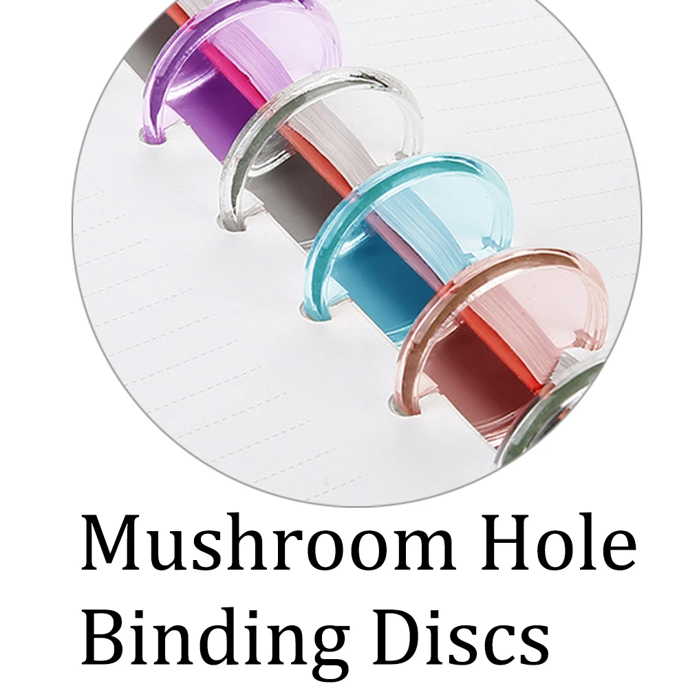 100pcs 35mm Notebook Binder Discs Binding Mushroom Ring Binder Plastic Planner Discs Binding Rings DIY Scrapbook Accessories