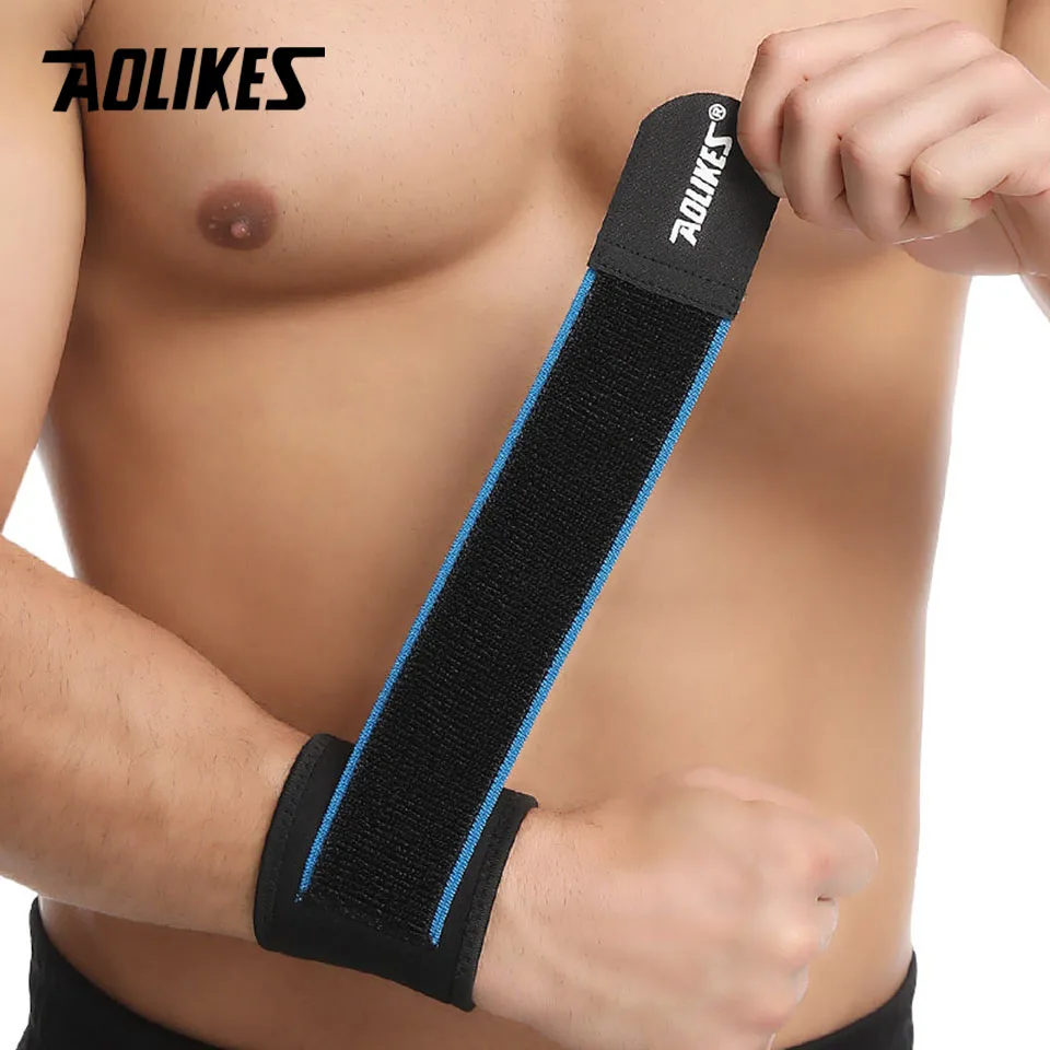 AOLIKES Adjustable Weightlifting Wristband Support Fitness Bandage Wrist Support Protective Gear Tennis Brace