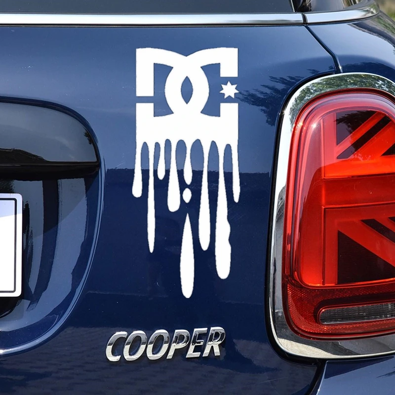 Car Stickers DC Block Flow Drip Funny Reflective Decoration For Trunk Windshield Bumper Window Motorcycle Helmet AutoStyling D40