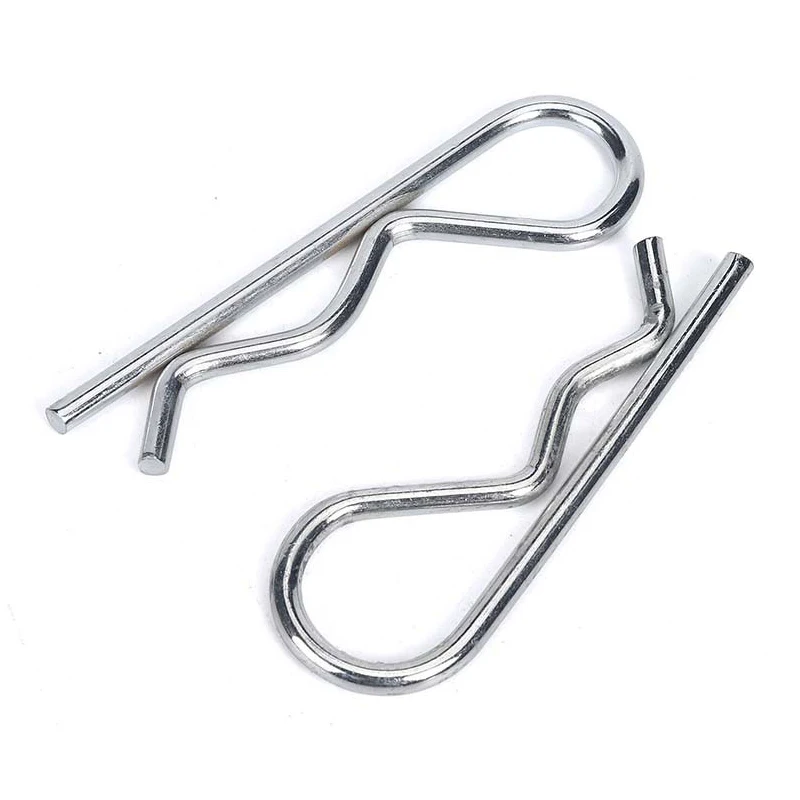 100 PCS Heavy Duty Carbon Steel Zinc Plated R Hitch Pin Tractor Clip Cotter Pin For Car Mechanics Garages Workshops