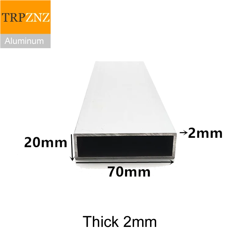 

20x70mm thick 2mm Rectangular aluminum tube profile 6063 Aluminum square pipe,Aluminum profile for decoration