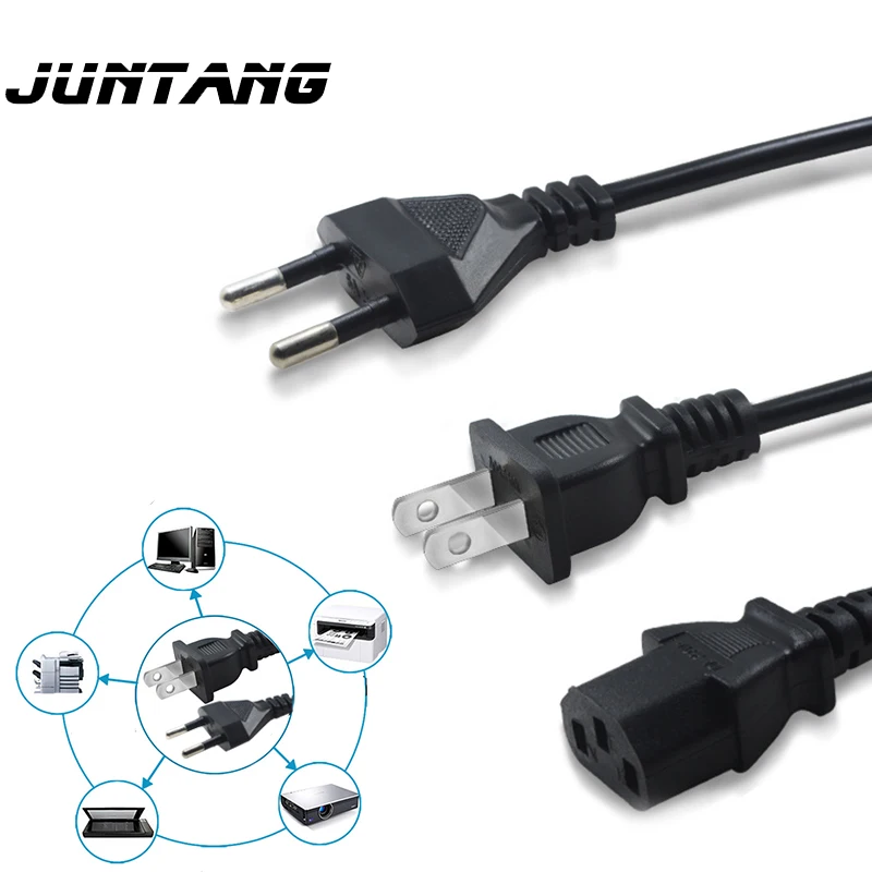 Switching power supply universal power cord 1.2 m EU plug / US plug desktop printer computer monitor speaker jack connector