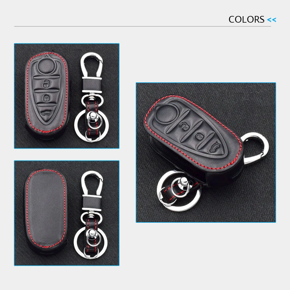 Leather Car Key Case For Alfa Romeo 500L 159 GTO Giulietta Mito Folding Remote Fobs Shell Protector Cover Skin Auto Accessories