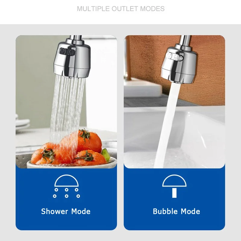 Universal Rotatable Kitchen Faucet Adapter Shower Head Aerator Splash Nozzle Bathroom Water Saving Tap Diffuser Filter Bubbler