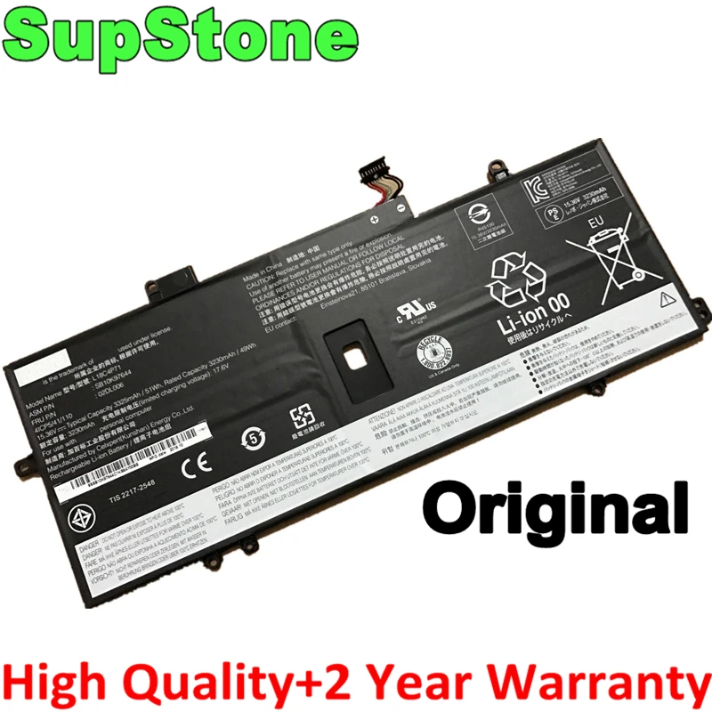 SupStone Genuine L18M4P72 L18C4P71 L18L4P71 Laptop Battery For Lenovo X1 CARBON 2019, X1C 02DL006 SKB10K97644 02DL004 02DL005