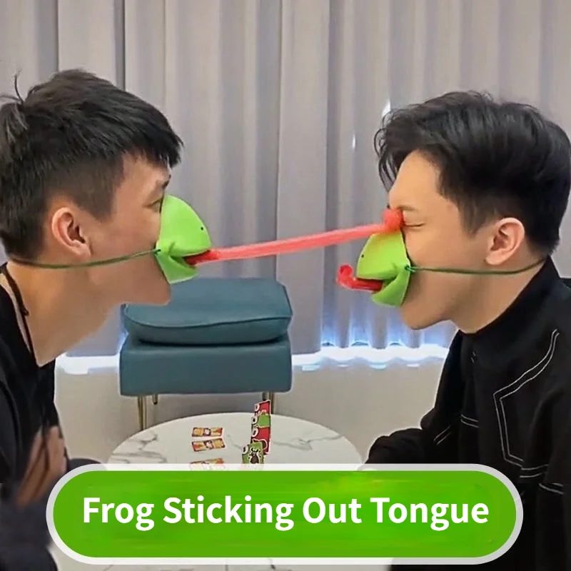 Frogs Tongue Out Gags & Practical Jokes Chameleon Playing Cards Competitive Parent-child Interactive Desktop Toy Sensory Toys