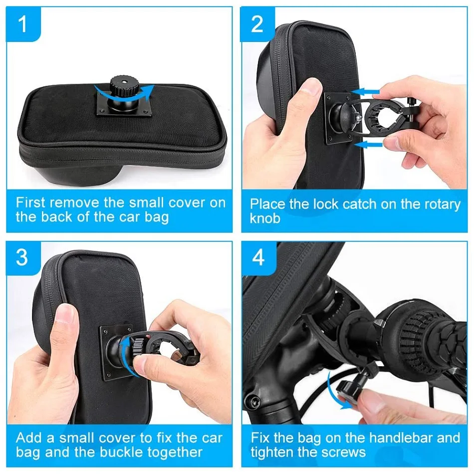 Wasserdichte Fahrrad- und Motorrad-Handyhalterung mit Touchscreen-Tasche für 6,4-Zoll-Geräte, Lenkerhalterung für iPhone 12Pro Samsung – Detail 11