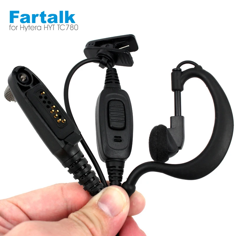 Ear Hook Earpiece Headset Mic for HYT Hytera TC-710 TC-780 TC780M TC3000 TC3600 TC780 Walkie Talkie Two Way Radio