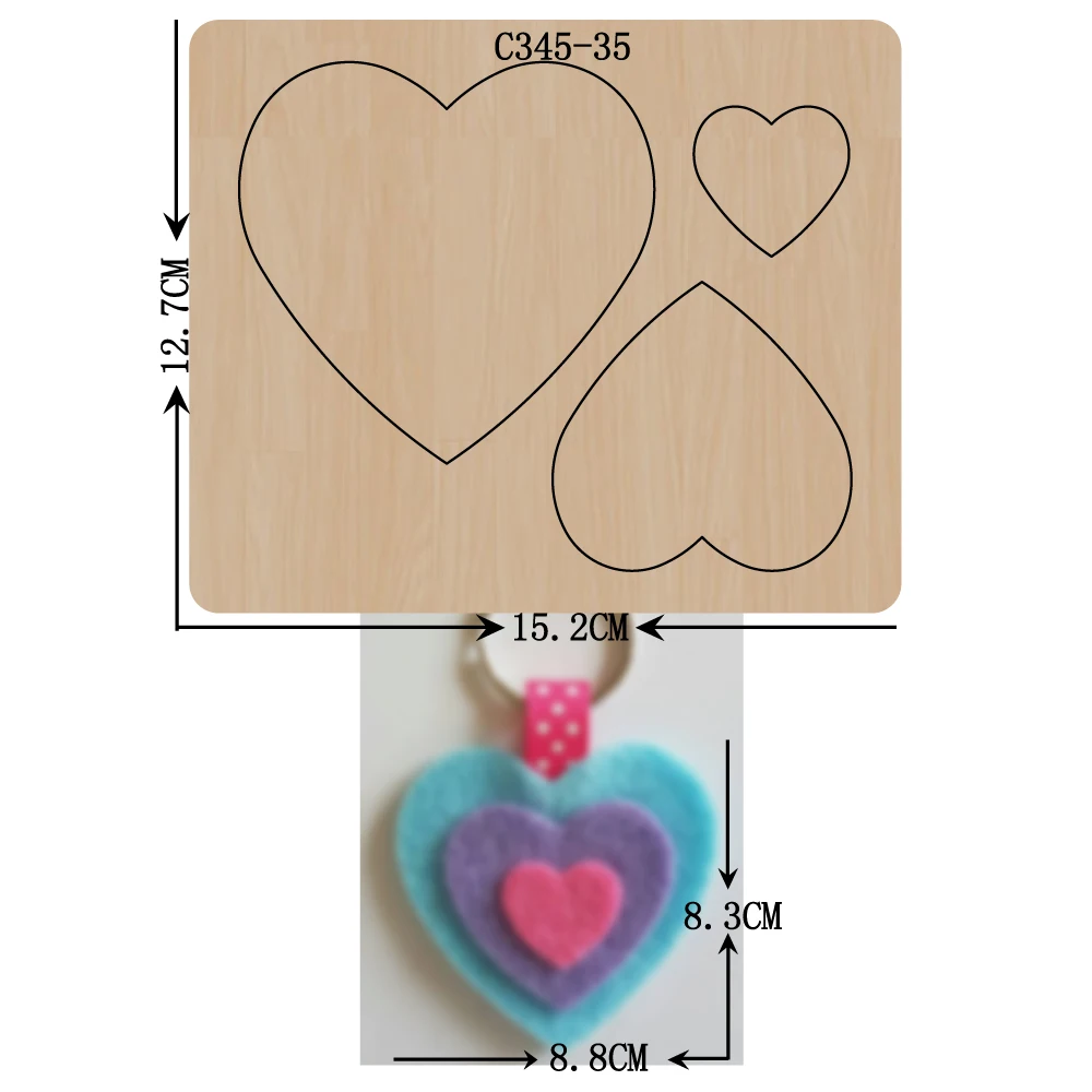 Love and Heart Wooden Die Cutting Dies, C-345-35, Common Die Cutting Machines on the Market, New