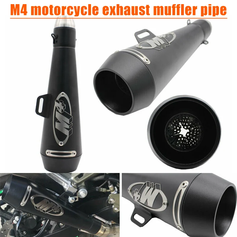 

Motorcycle Exhaust Muffler Pipe with DB Killer Slip On Exhaust 51mm Black FA Car Styling