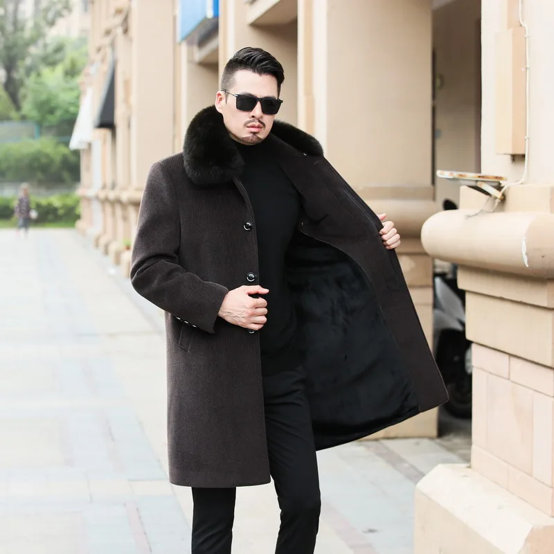 2023 new arrival winter high quality fashion wool coats thicken trench coat men,mens smart casual woolen jackets,size M-4XL