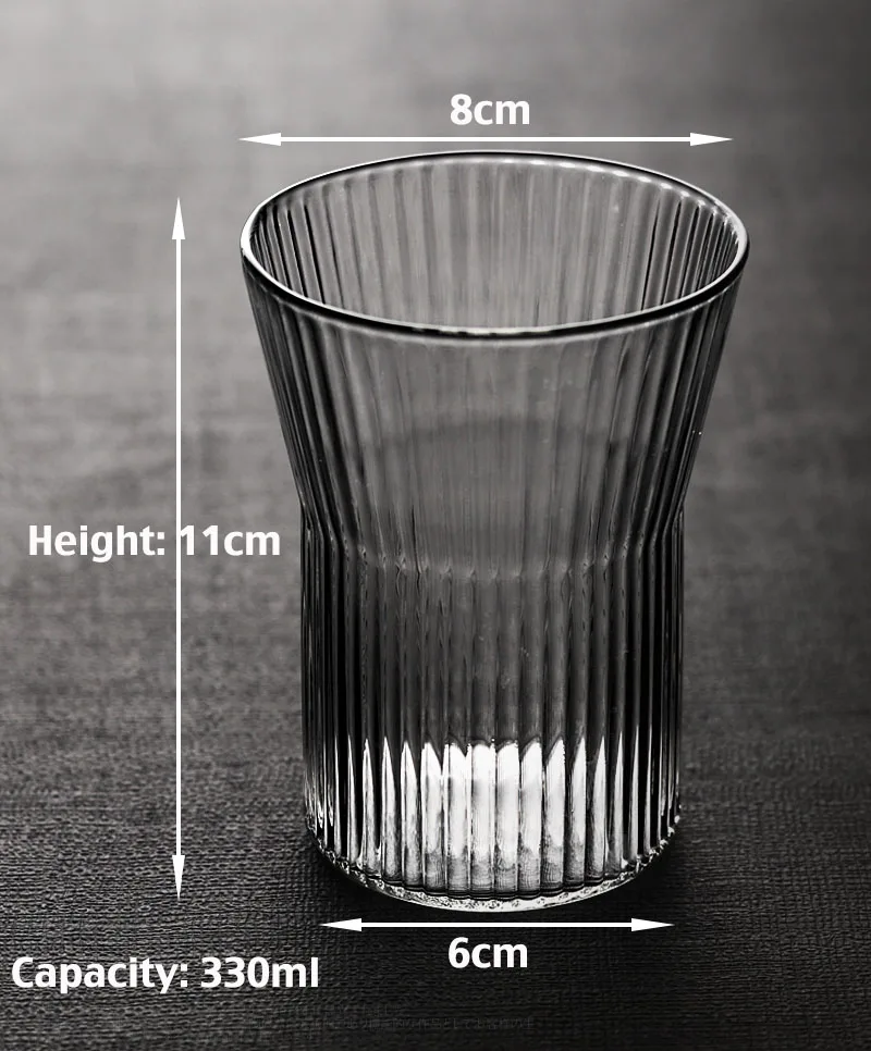 6PCS Ripple Whisky Glasses, Water Glass, Juice Glass, Water Cup Set of 6