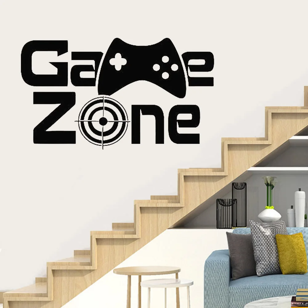 

Настенный декор наклейка на стену для геймера Game Zone, виниловые наклейки на стену для детской комнаты, съемные украшения для дома, художестве...