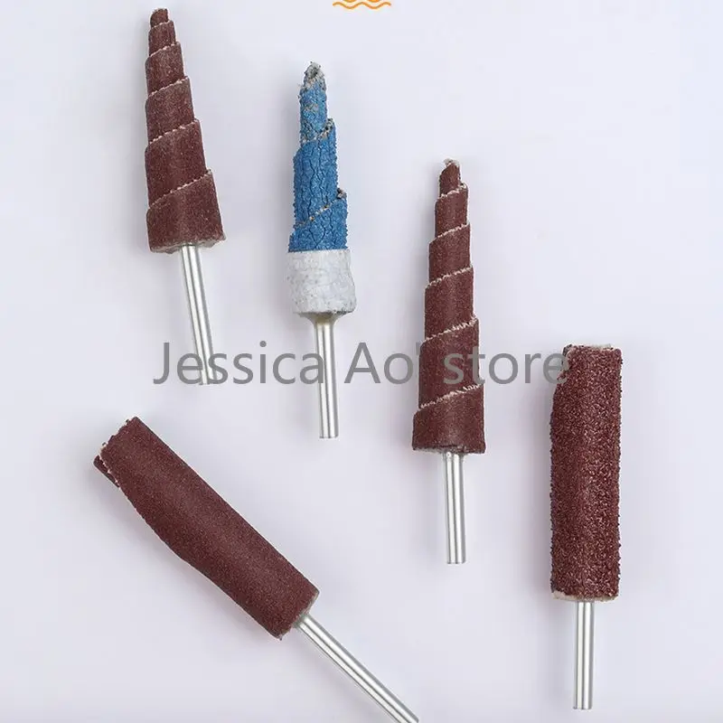 10pcs 80-600 grana abrasiva elettrica panno abrasivo carta abrasiva testa lamellare ruota con albero strumenti per la lavorazione del legno pulizia della ruggine del metallo