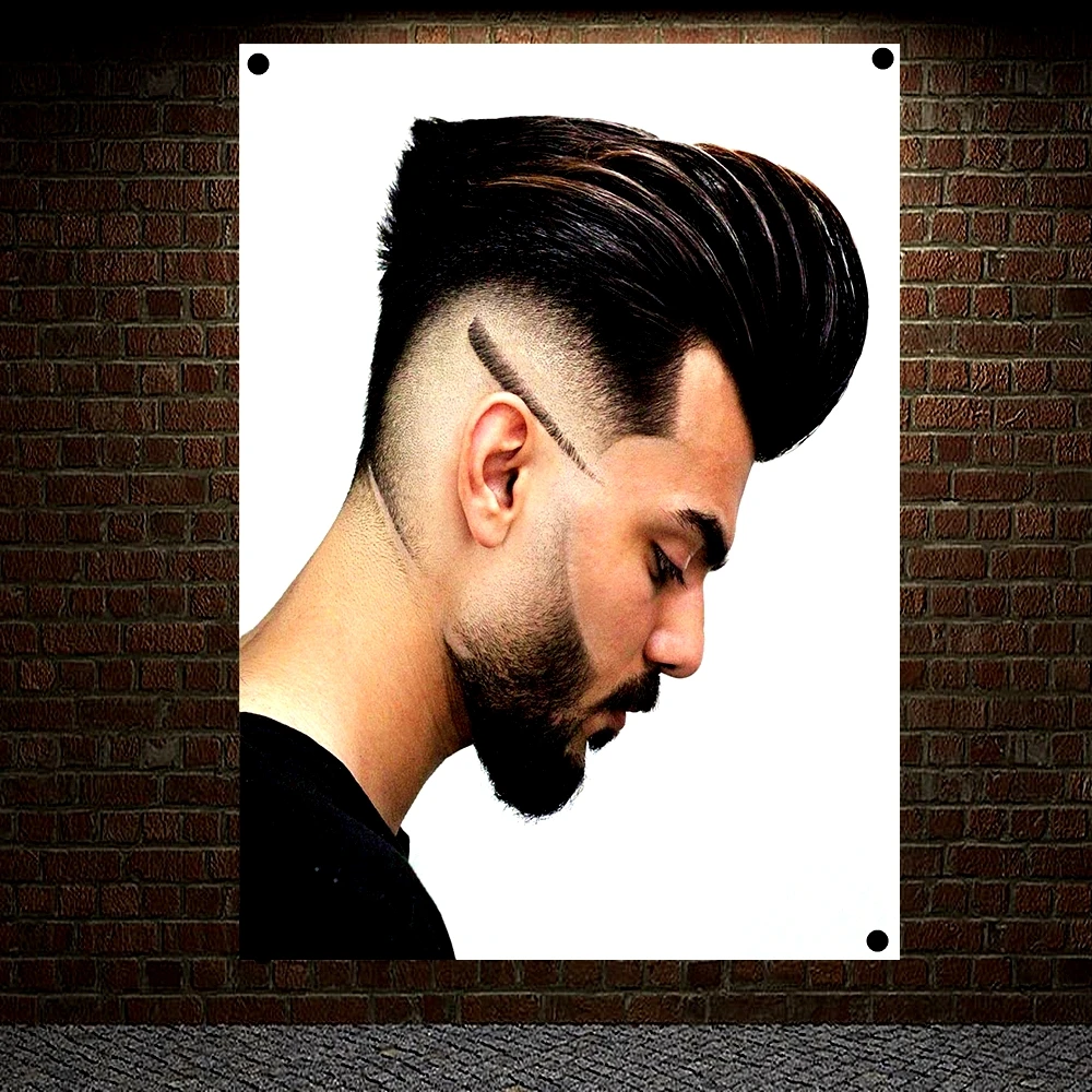 Best MESSY HAIRSTYLES FOR MEN Barber Shop Decor Wall Sticker Haircut Beard Posters Banner & Flag Wall Chart Flag Canvas Painting