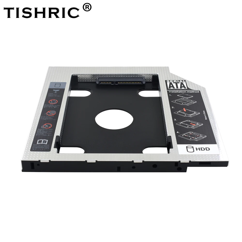 TISHRIC 2nd Hdd العلبة SSD SATA 3.0 قرص صلب الضميمة optibay 2.5 "محول 9.5/12.7 مللي متر العلبة لأجهزة الكمبيوتر المحمول CD DVD البصرية خليج